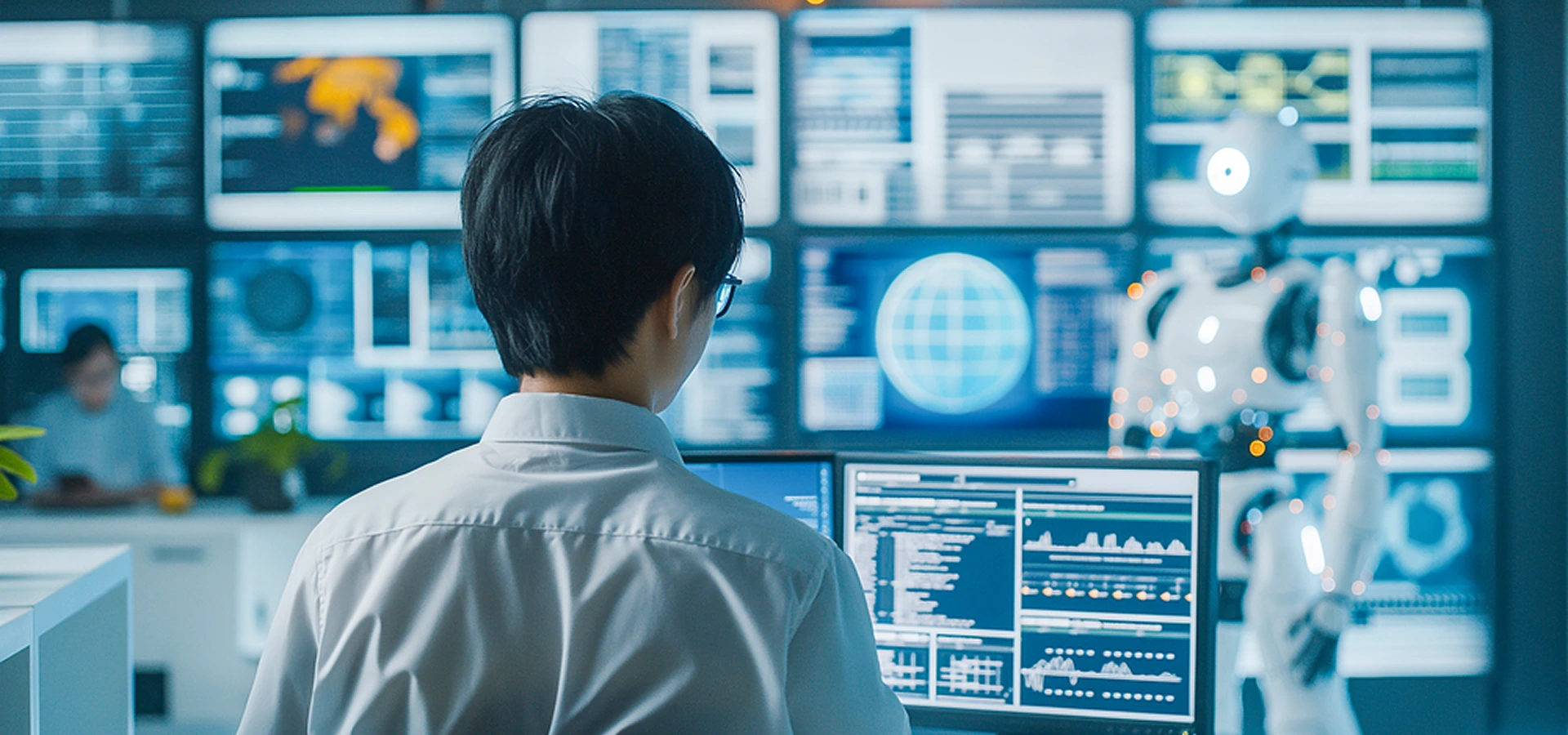 분산된 업무 데이터를 하나의 흐름으로 통합하는 웹프림 ERP 시스템 설계 개념을 표현한 이미지