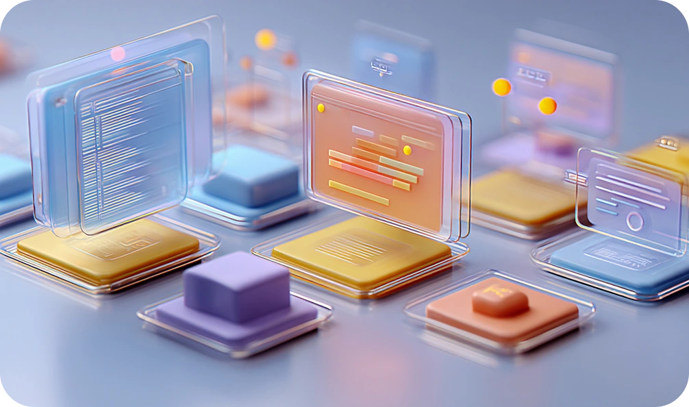 웹 트렌드와 기술 업데이트를 지속적으로 반영하는 과정을 표현한 일러스트