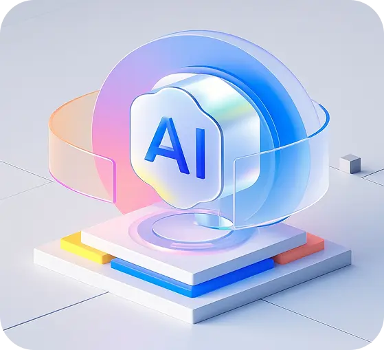 AI 기술을 활용한 웹 솔루션과 디지털 혁신을 상징하는 이미지